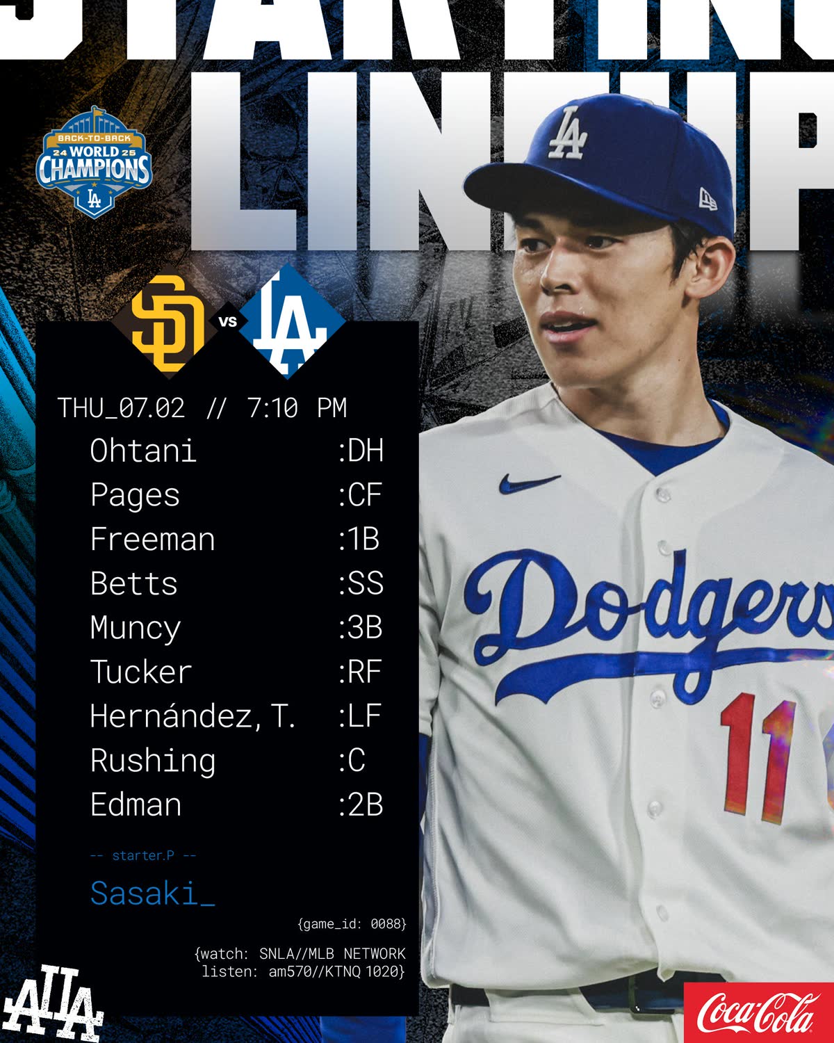 大谷翔平ら先発のドジャース対パドレス戦、ムーキー・ベッツ復帰にファン歓喜（海外の反応）