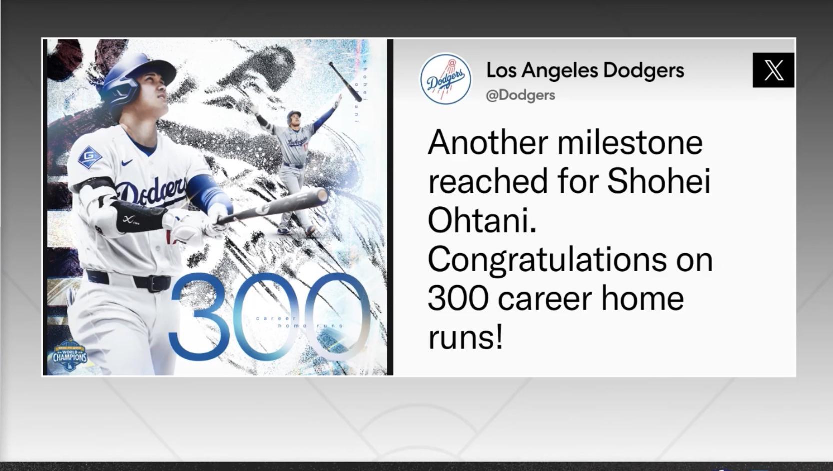 大谷翔平が通算300本塁打達成！投手としての記録も異次元（海外の反応）